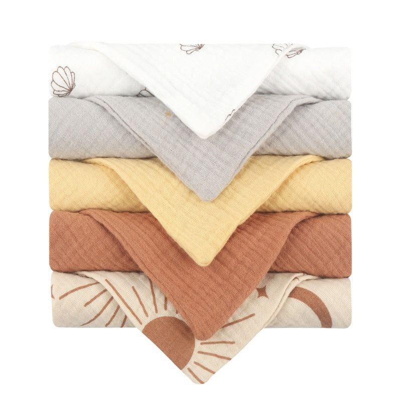 5-piece Baby Towel Plain Cotton Face Towel
