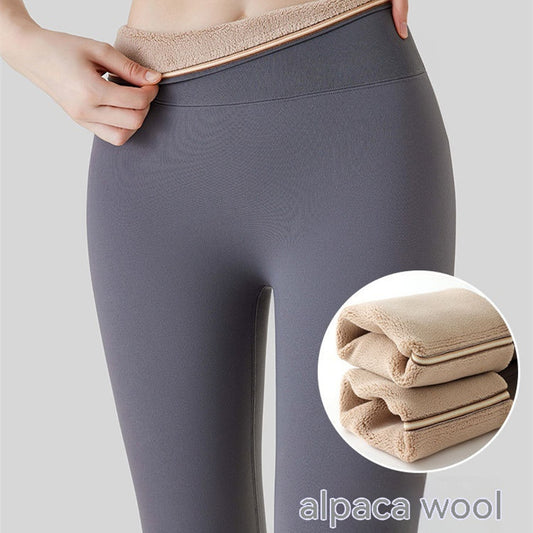 Fleece-lined Thick High Waist Hip Lift Leggings For Women