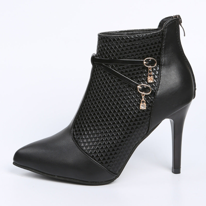 High Heel Pionted Toe Ankle Boots Shoes For Party
