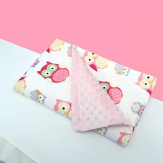 High Quality Baby Winter Fleece Flamingo Blanket . Infant Swaddle Stroller Wrap.