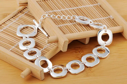 Silver 3-Piece Jewelry Set: Earrings, Necklace, Bracelet