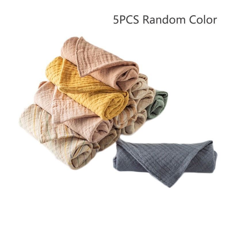5-piece Baby Towel Plain Cotton Face Towel