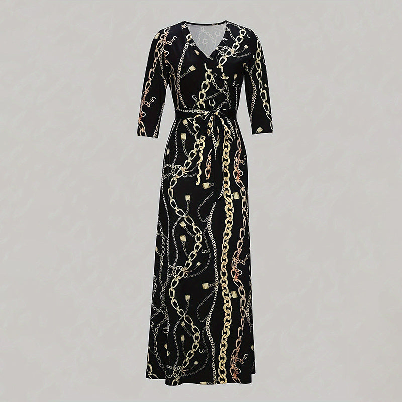Women's Summer Geometric Print Maxi Dresses