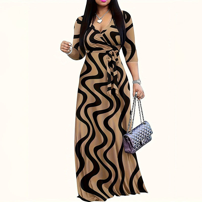 Women's Summer Geometric Print Maxi Dresses