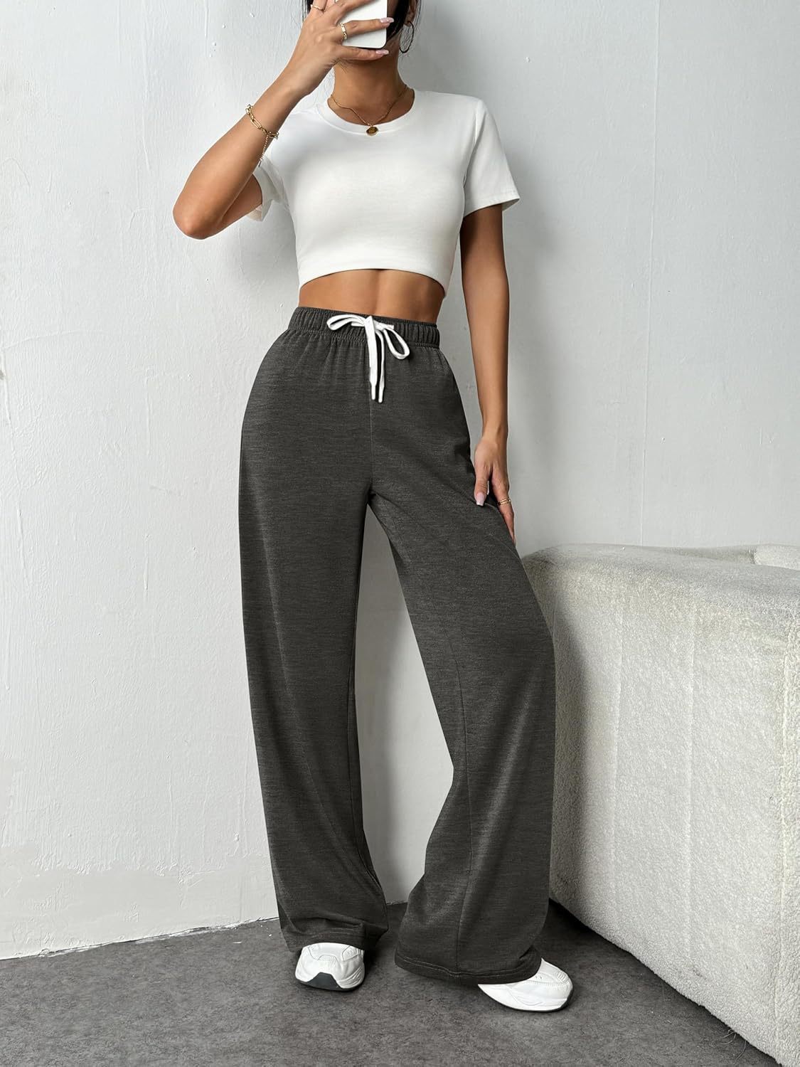 Women's Wide Leg High Waist Loose Track Pants