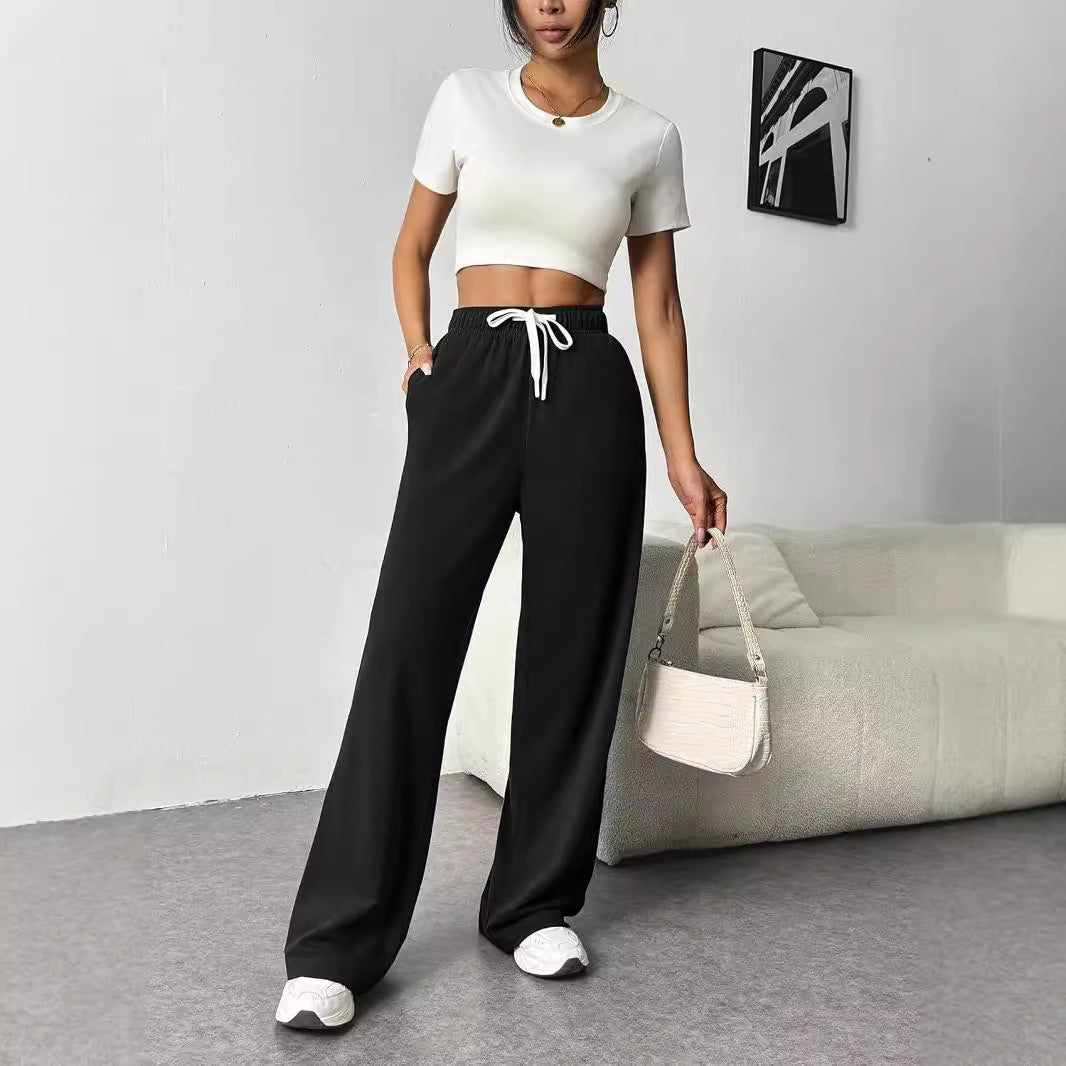 Women's Wide Leg High Waist Loose Track Pants