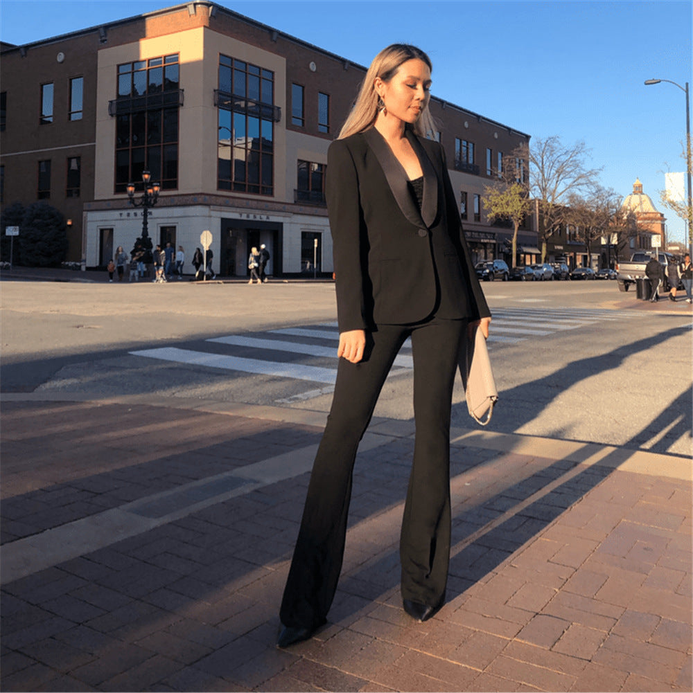 High Waist Casual Flared Ladies Professional Pants
