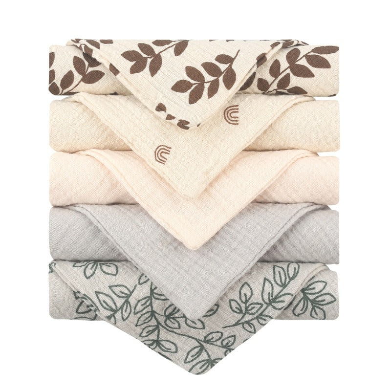 5-piece Baby Towel Plain Cotton Face Towel