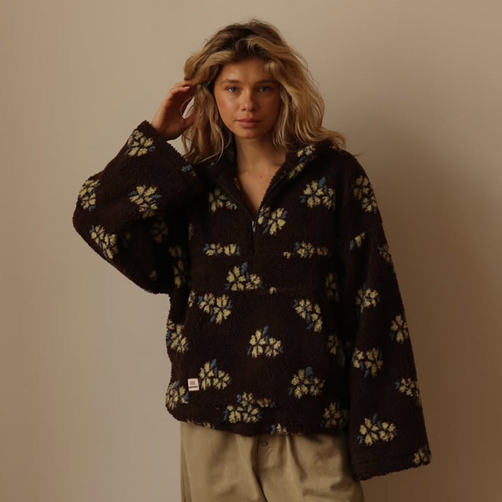 Polyester Warm Furry Coat Women