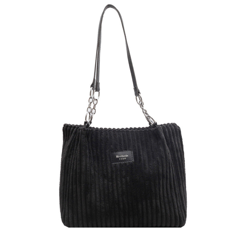 Retro Large Capacity Shoulder Zipper Tote Bag. Women's Handbag