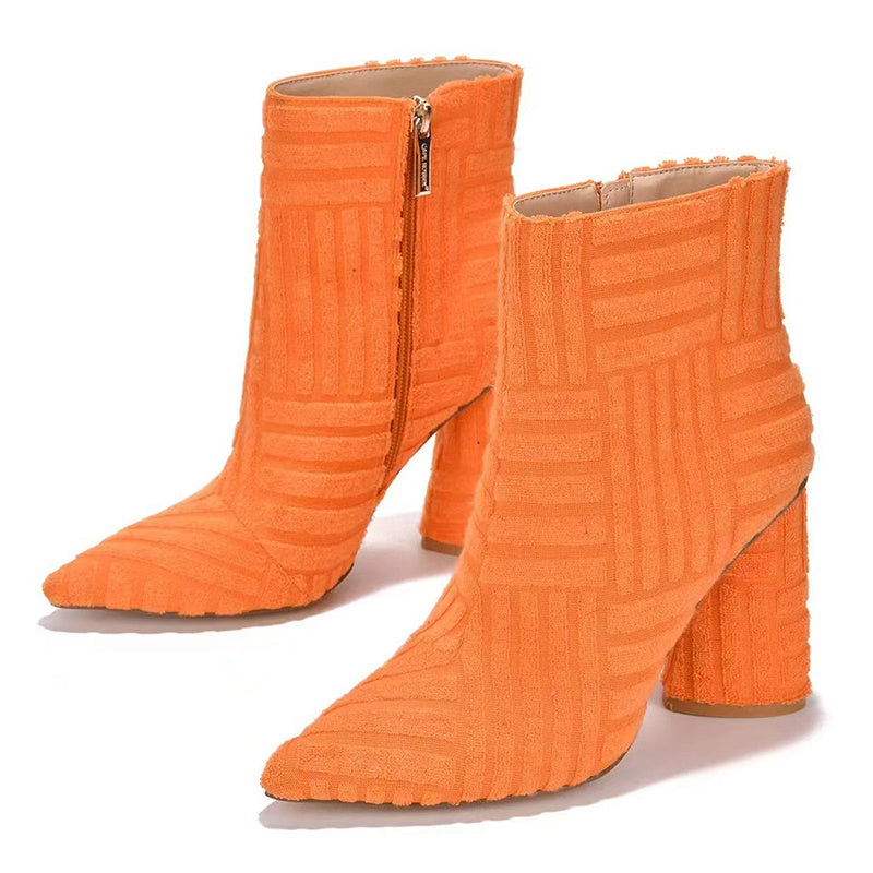 Women Fashion Pionted Toe Heel Boots Shoes