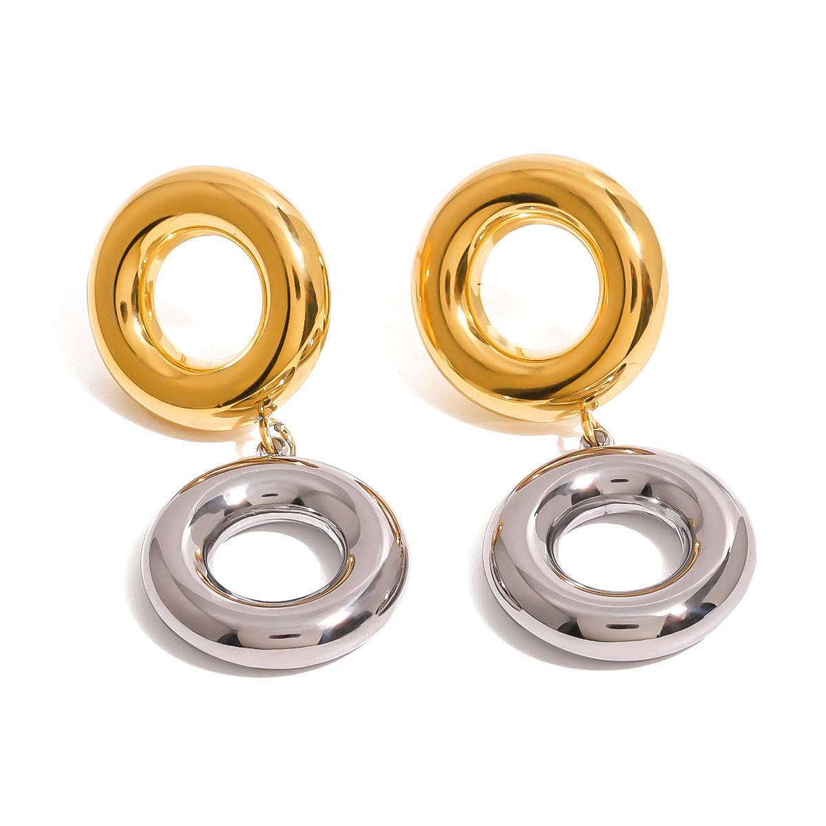Stainless Steel Circle Niche Earrings