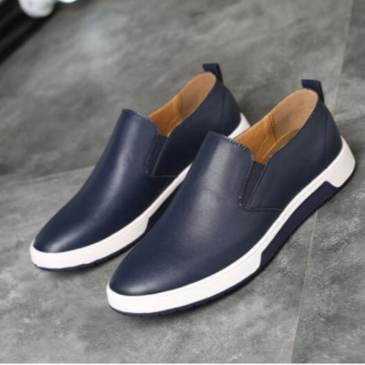 Men Winter Leather Boots Loafers. Warm Cotton foot wear.