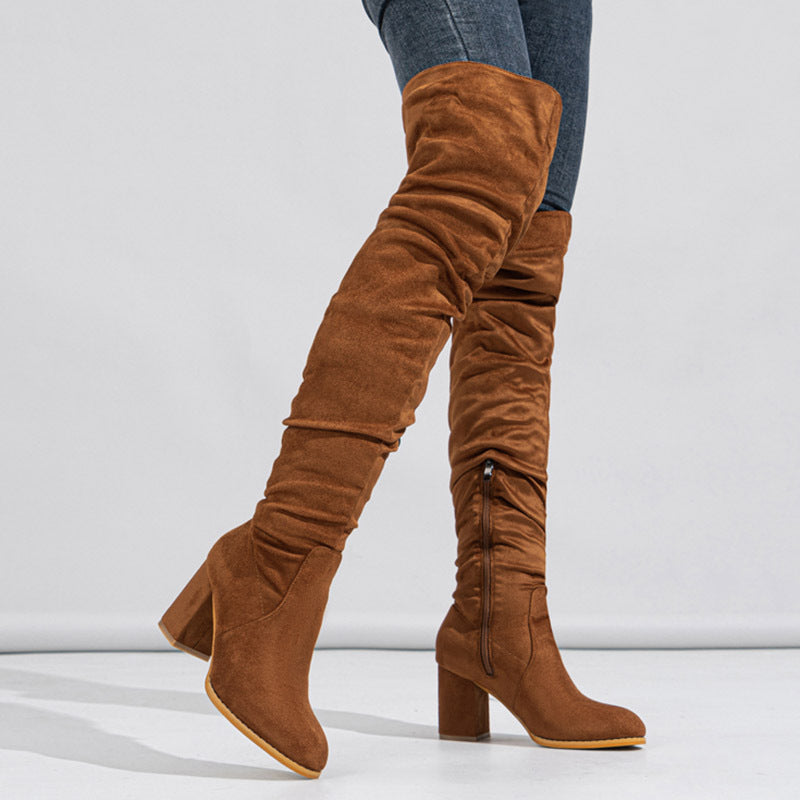 Women's High-heeled Elastic Long Boots. Over The Knee Boots
