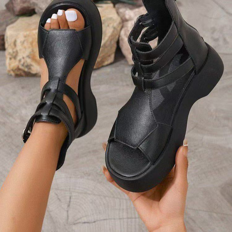 Roman Spring And Summer Flat Heel Muffin Women Sandals