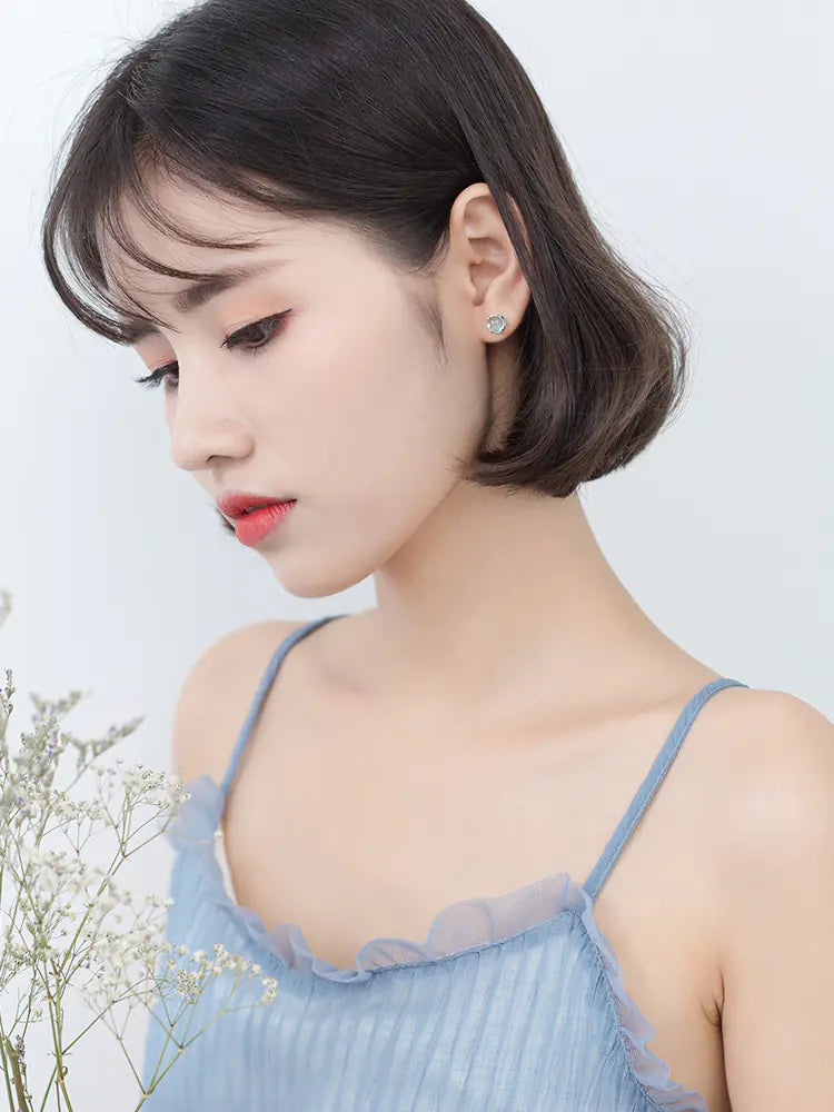 Gradient Blue Sky Earrings for Women S925 Silver