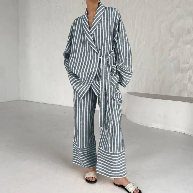 Women's 2-Piece Striped Casual Set