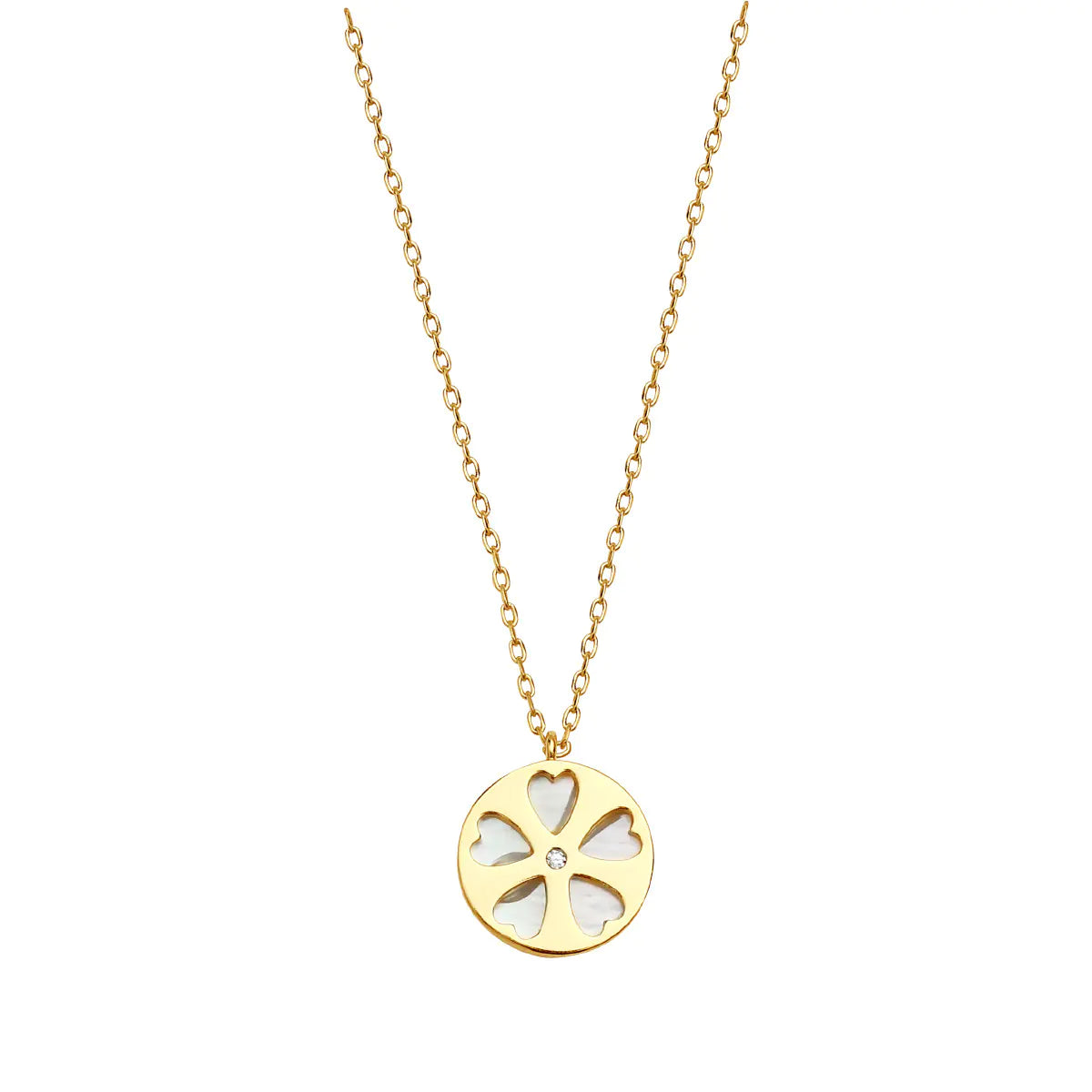 Fashionable Hollow Petal Earrings & Shell Sweater Necklace