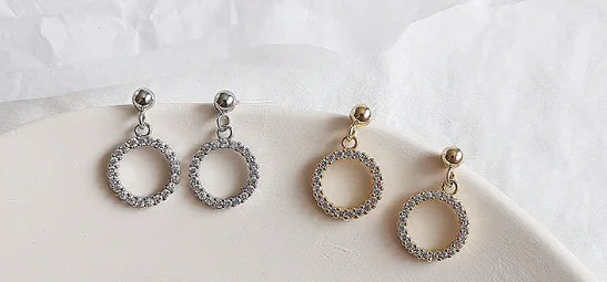 Mini Silver Circle Earrings for Women