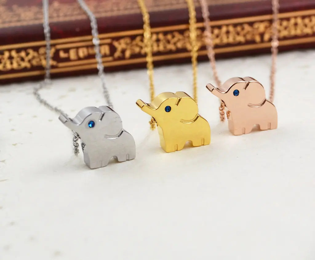 18K Rose Gold Fashion Elephant Necklace for Women