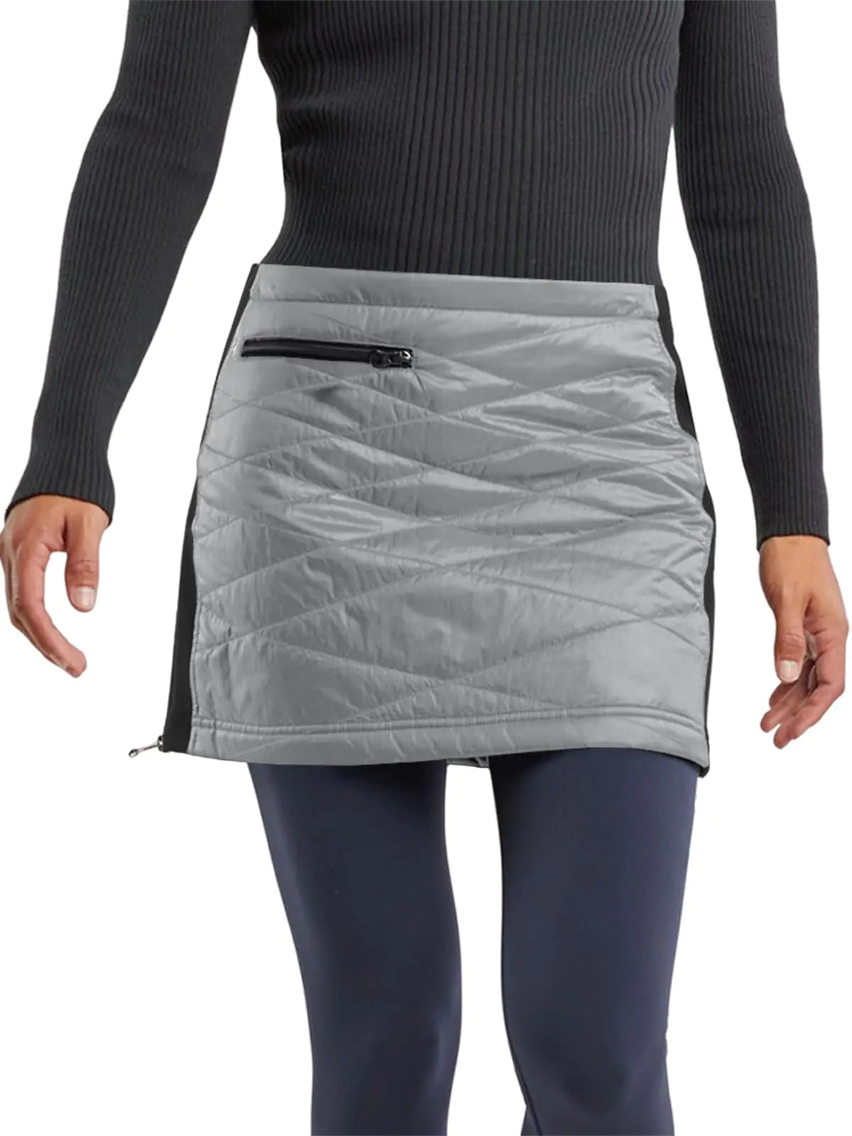 Womens Puffer Quilted Skirts. Outdoor Winter Zipper Insulated Skirts with pockets, for Hiking Running Golf