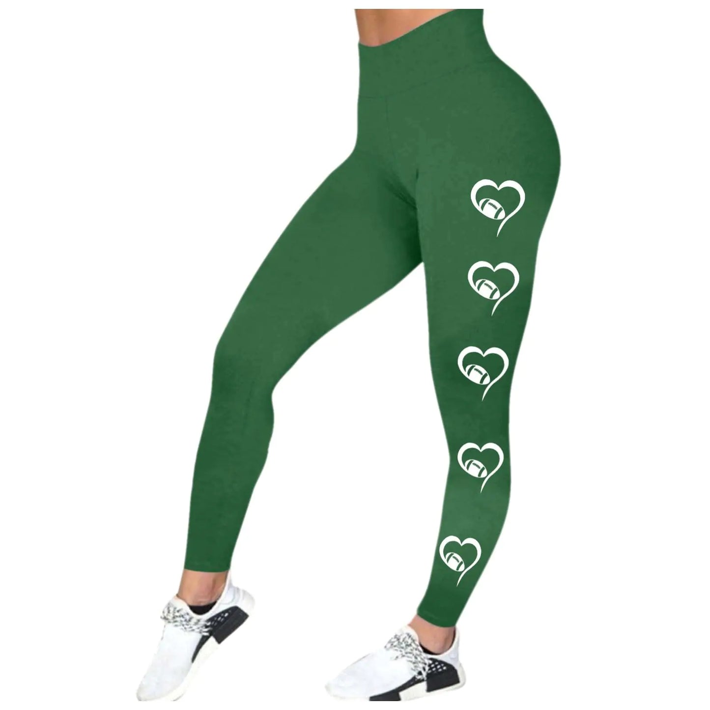 Football Leggings for Women. High Waisted Tummy Control Yoga Pants - Soft Buttery Tights