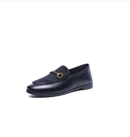 Women's Loafers, British Flat Shoes with Horsebit Detail