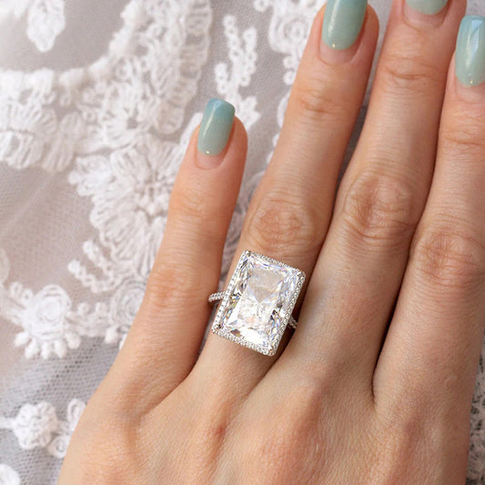 Bright Rectangular Eye-catching Ring Fashion Simple Jewelry rings