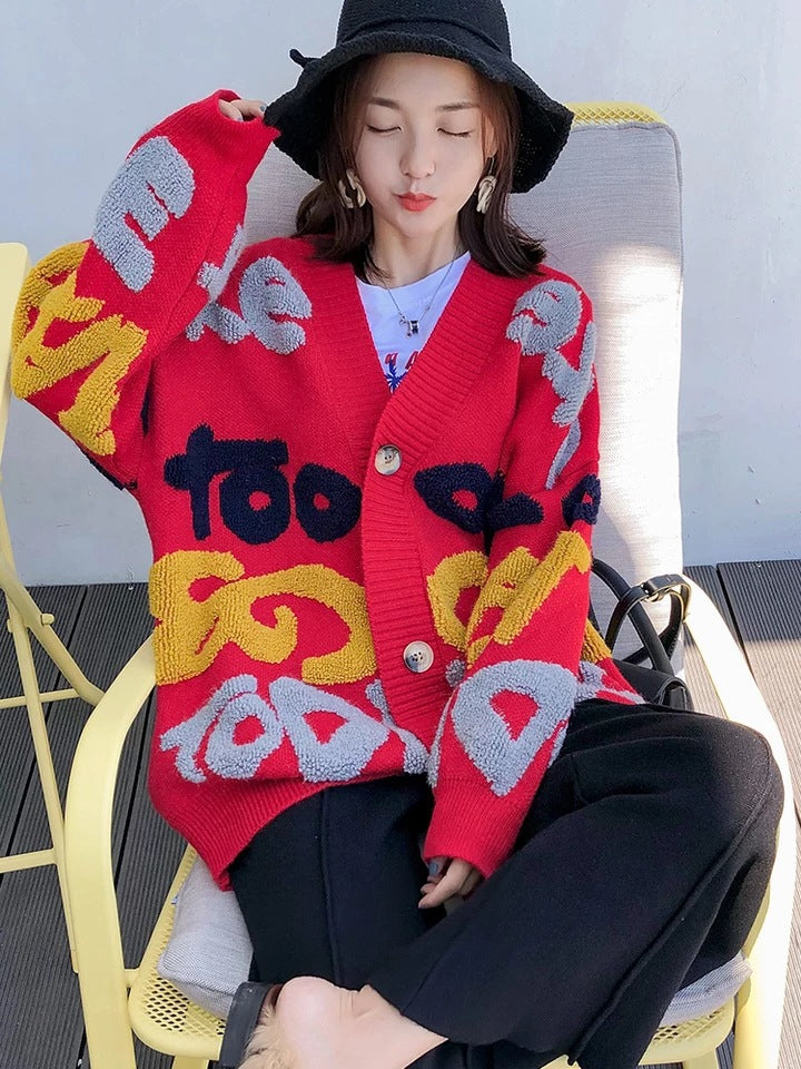 Autumn Winter Women's Knitted Cardigan Sweater
