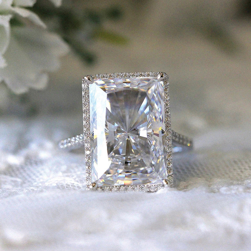 Bright Rectangular Eye-catching Ring Fashion Simple Jewelry rings