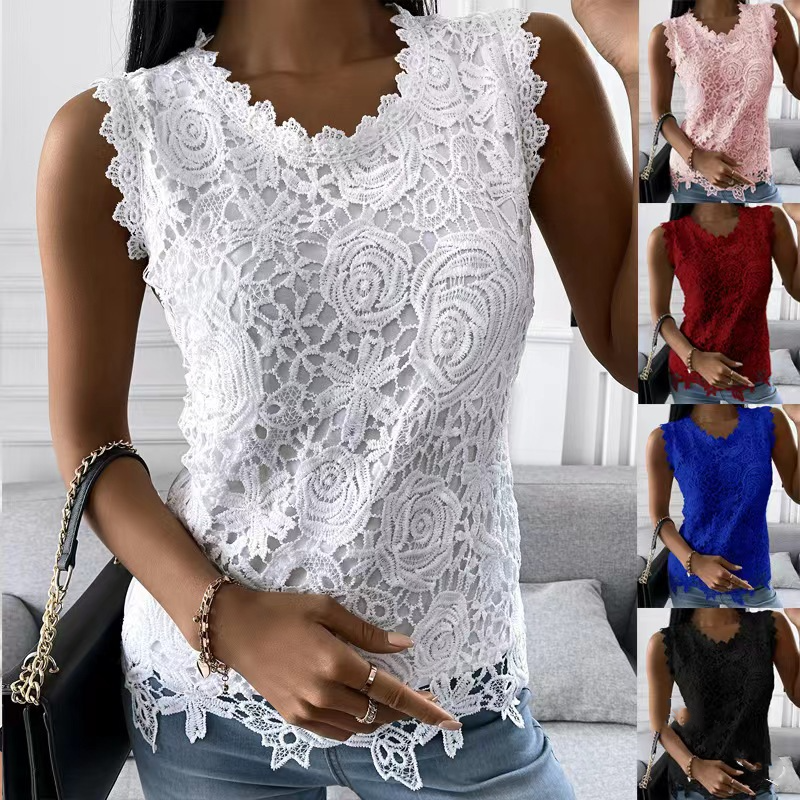 Women's Summer Lace Vest Tops in Sizes S-5XL