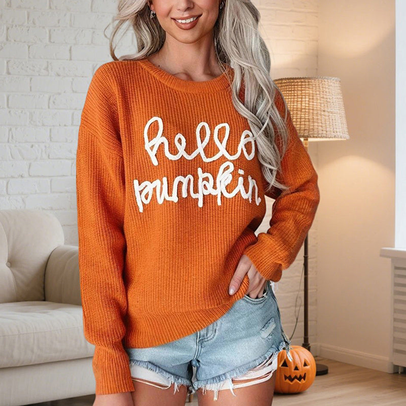 Women's Casual Round Neck Fall Winter Sweater Tops