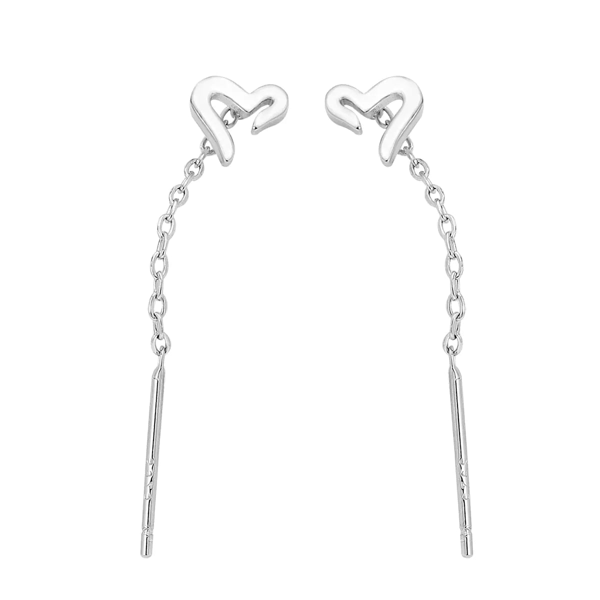 S925 Silver Minimalist Heart Earrings for Women