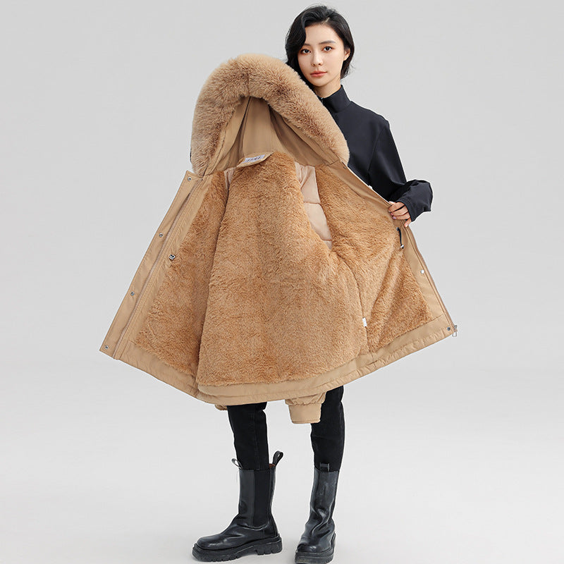 Horn Button Parka, Women's Loose Coat Jacket