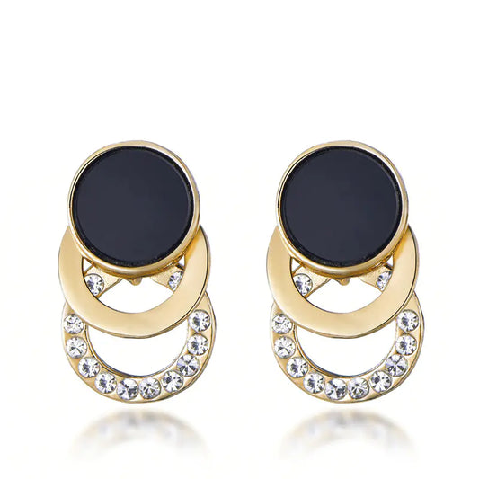 Geometric Rhinestone Earrings for Women - Hypoallergenic