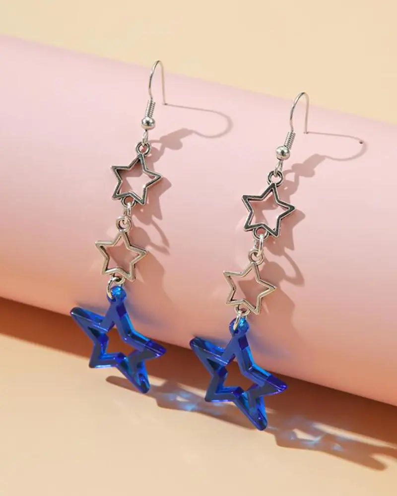 Hollow Five-Pointed Star Earrings for Women