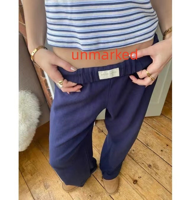 Fashion Y2K Striped Straight Trousers. Summer Elastic High Waist Wide Leg Pants For Women