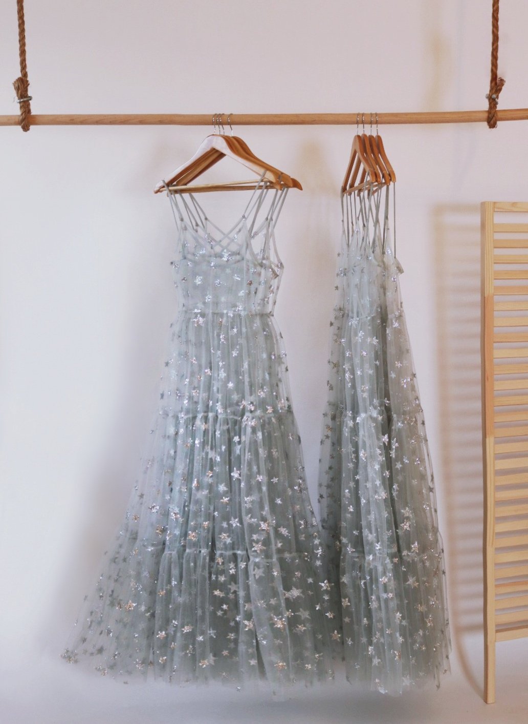 Star Sequin Mesh Fairy Dress, Princess Dress