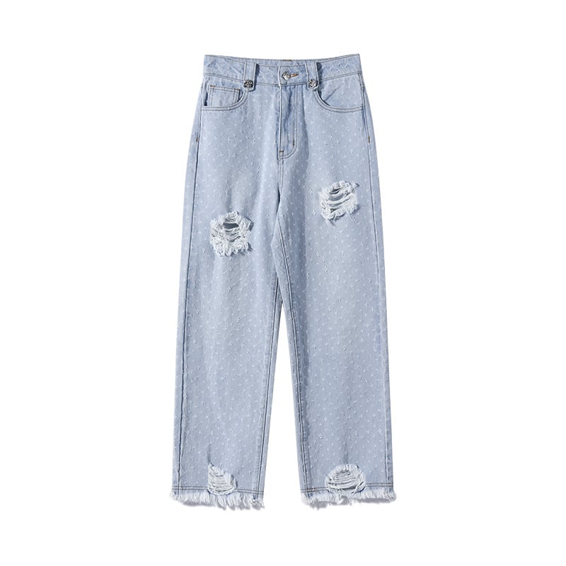 Women's High Waist Ripped Casual Jeans