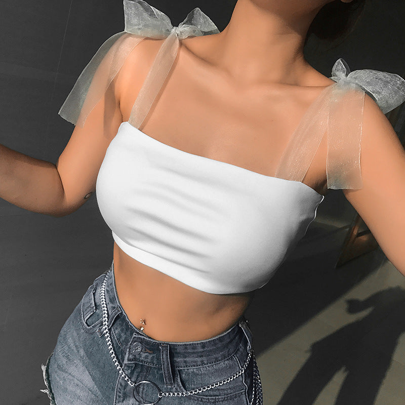 Women's Backless Mesh Strap Tank Top - Spring/Summer 2019