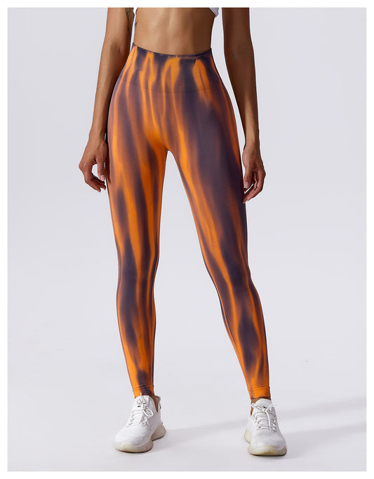 Seamless High-Waisted Tie-Dye Yoga Pants for Women