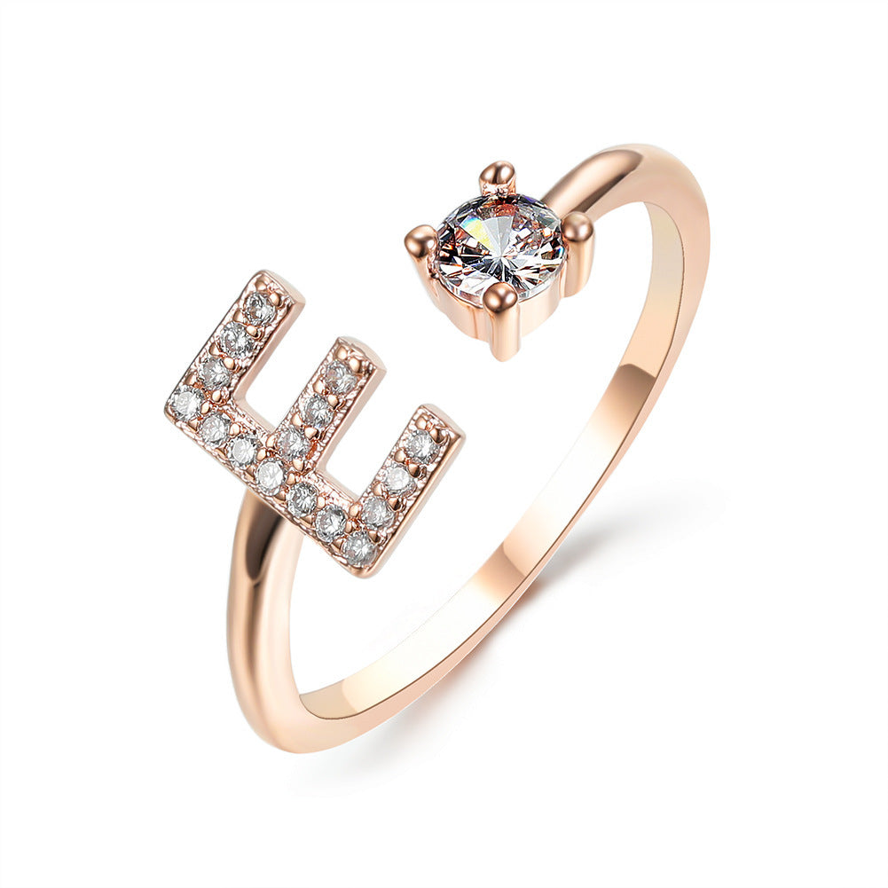 Adjustable 26 Initial Letter Rings. Fashion Simple Elegant Jewelry for Women