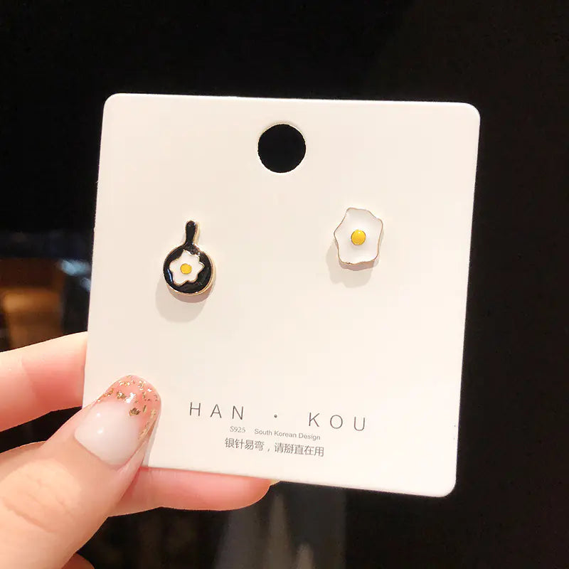 Korean Asymmetrical Avocado Stud Earrings for Women