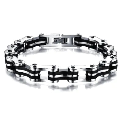 Titanium Steel and Silicone Bicycle Bracelet