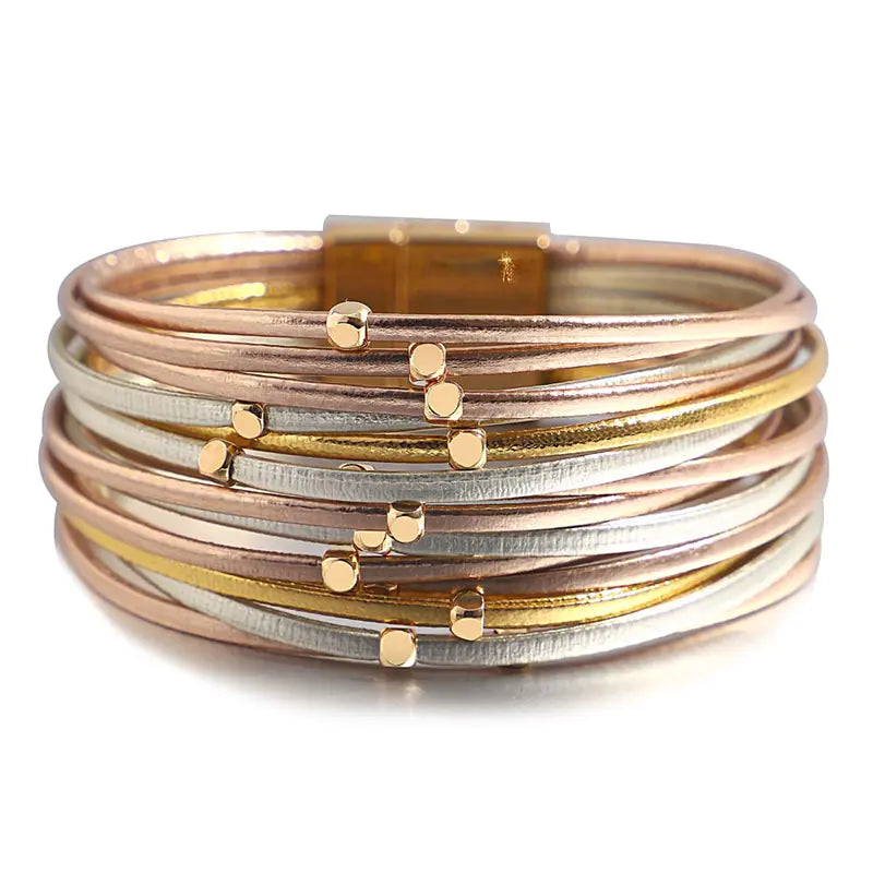 Vintage Beads Soft Leather Women's Bracelet