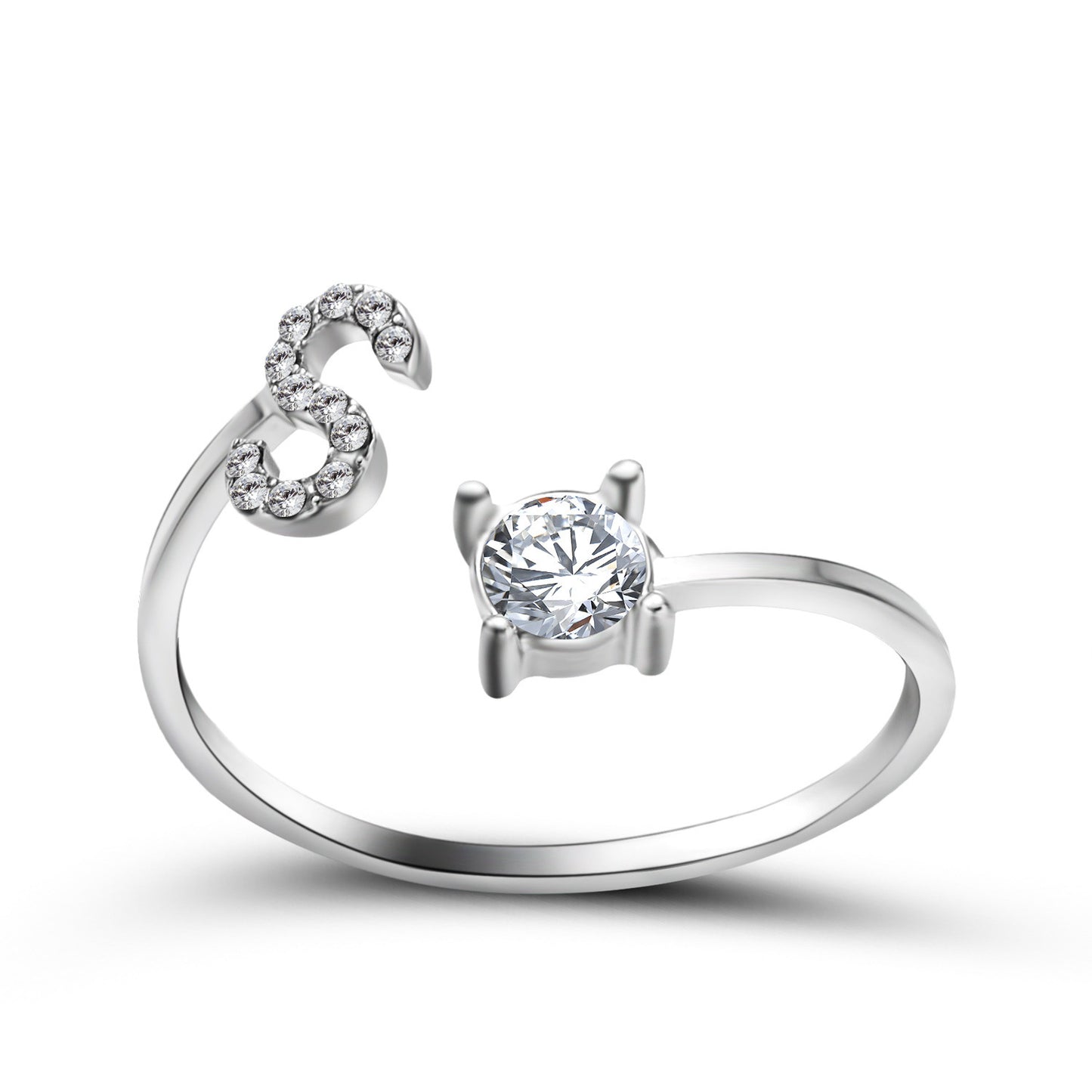 Adjustable 26 Initial Letter Rings. Fashion Simple Elegant Jewelry for Women