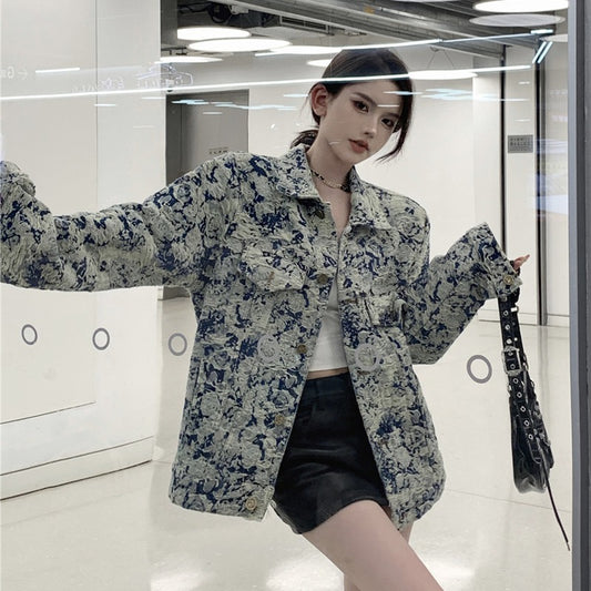 Long Sleeve Single Breasted Denim Coat Women