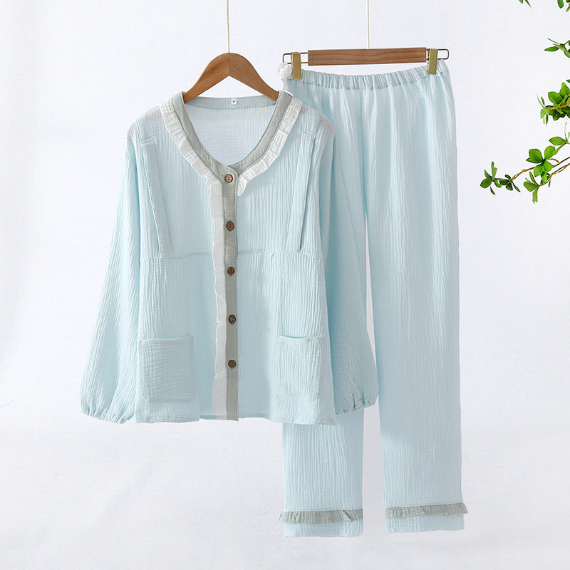 Cotton Double-Layer Maternity Nursing Homewear