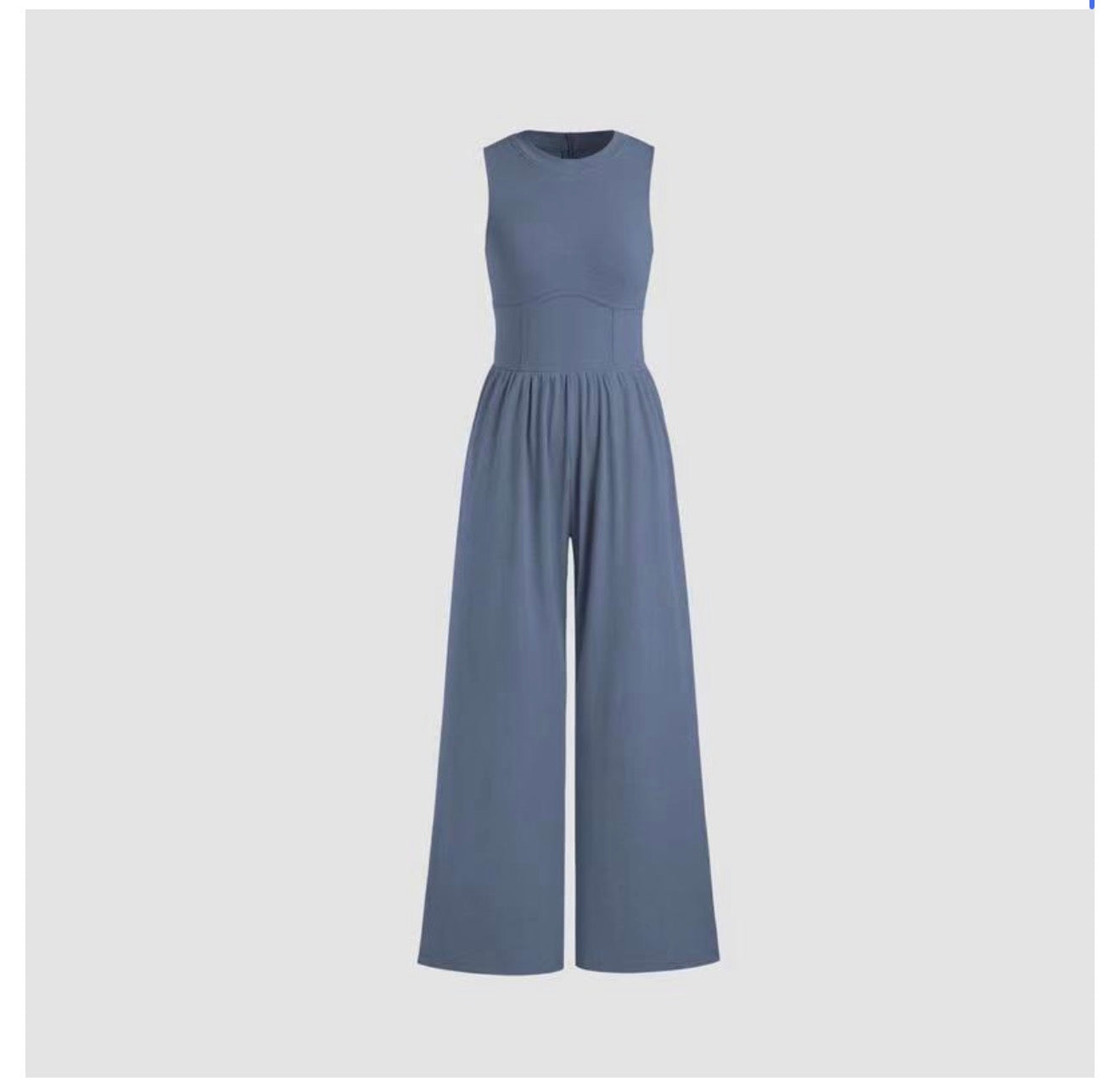 Sleeveless Women's Jumpsuit with Wide Legs (One Piece)