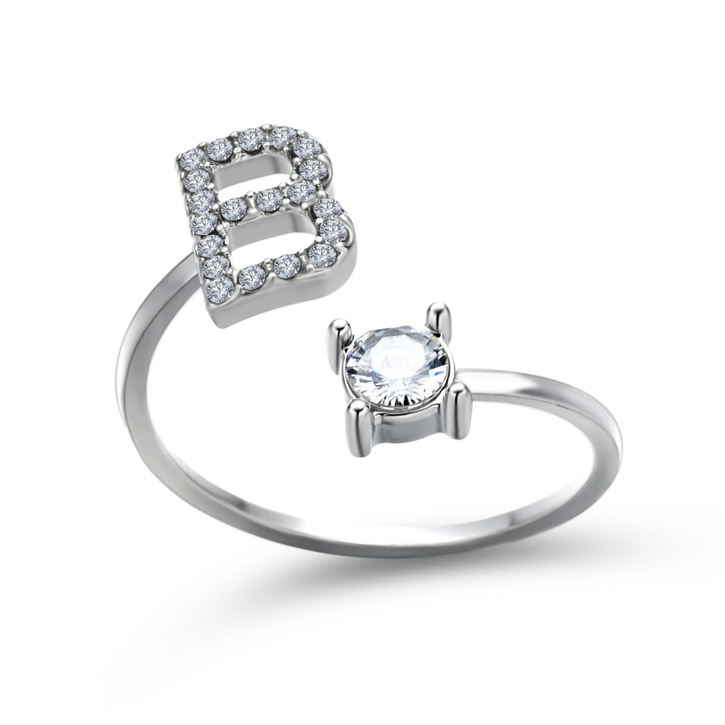 Adjustable 26 Initial Letter Rings. Fashion Simple Elegant Jewelry for Women